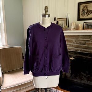 Purple Button-Up Cardigan